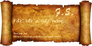 Fülöp Sándor névjegykártya